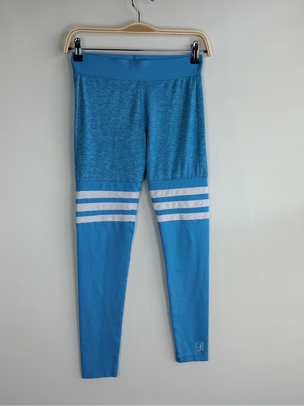 Bombshell Sportswear Blue Striped Performance Leggings Small